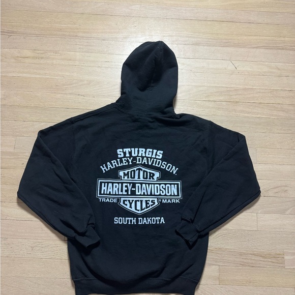 Harley-Davidson Black Hoodie with Eagle Graphic mens size small - Picture 7 of 7